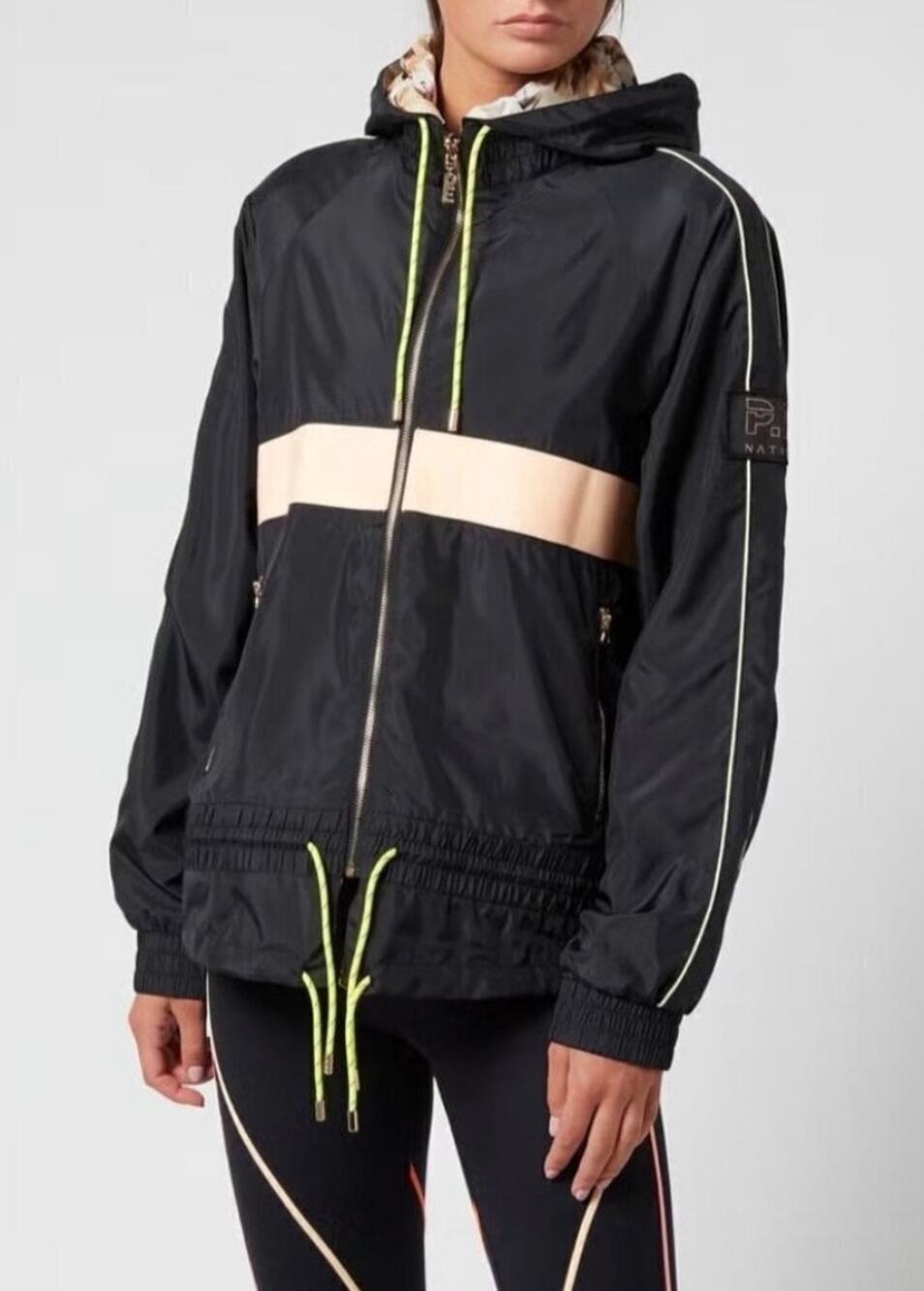 P.E Nation Women's Man Down Reversible Jacket Black and Print Relax Sz S